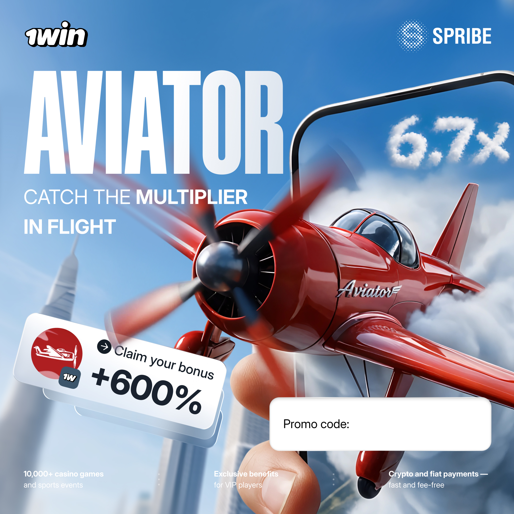 Aviator official app by Spribe with a 600% welcome bonus