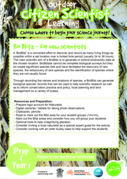 Citizen Science Project Prep & Yr 1-01